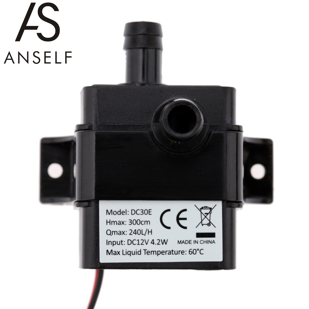 Anself Ultra-quiet Mini 12 V 4.2W Micro Brushless Water Oil Pump Waterproof Submersible Fountain Aquarium Circulating 240L/H