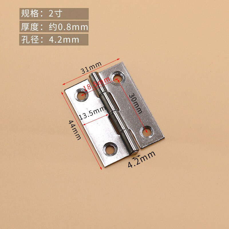 20 Pcs Small Cabinet Door Stainless Steel Flat Open Mini Mini Hinge 1 Inch 2 Inch 3 Inch Hinged Door and Window Hinge Hinge Box: 2-inch hinge
