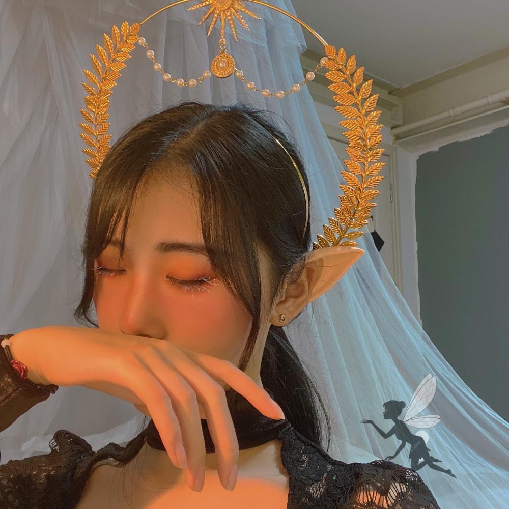 Lolita dulce hecho a mano diadema KC Retro deidad sombrero magnífico Madonna sol Apolo Halo Iglesia Ángel trajes Hanfu de accesorios para el cabello