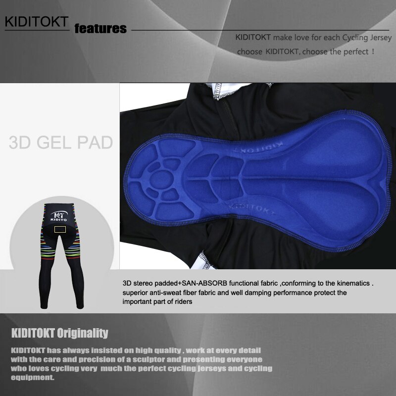Kiditokt pro schokbestendige fietsbroek herfst fietsbroek met 3d gel gevoerde racefietsbroeken voor mtb's