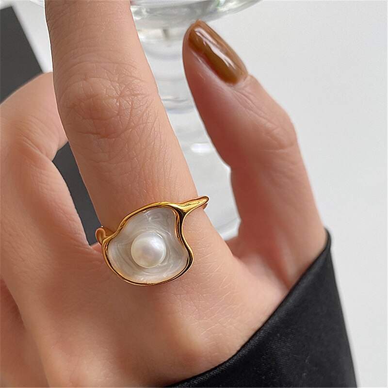 Anello regolabile aperto a croce con smalto bianco a faccia larga europea per donna Ins anello da dito geometrico di dimensioni libere gioielli da sposa per feste: G643