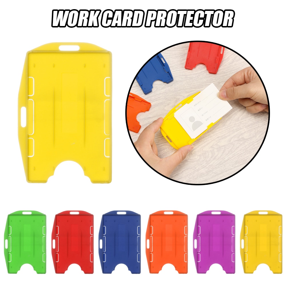 Kaarthouder, draagbaar, praktisch, duurzaam, multifunctioneel, harde plastic badgehouder, beschermhoes, dubbelzijdige kaarthouders