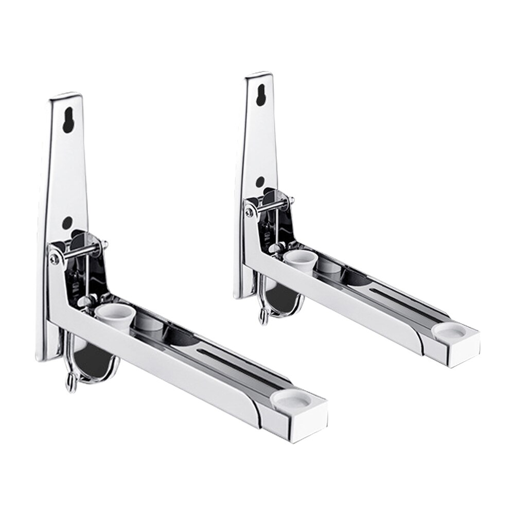 Rack Frame Microwave Oven Bracket Kitchen Adjustable Wall Mount Telescopic Foldable Shelf Support Easy Install Universal: 3