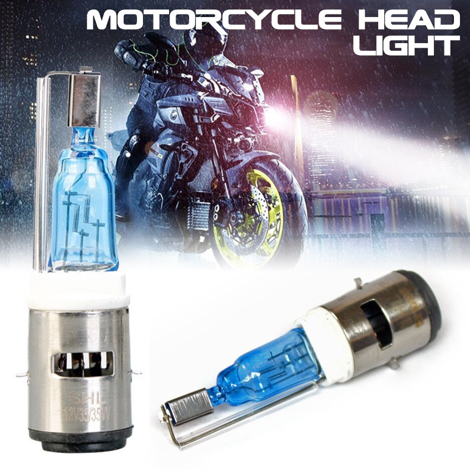 Motorcycle Headlight Bulb E-bike White Xenon Gas HID High Beam Moped Double Contactors Hyper 12V 35w Bike Headlight Lightings