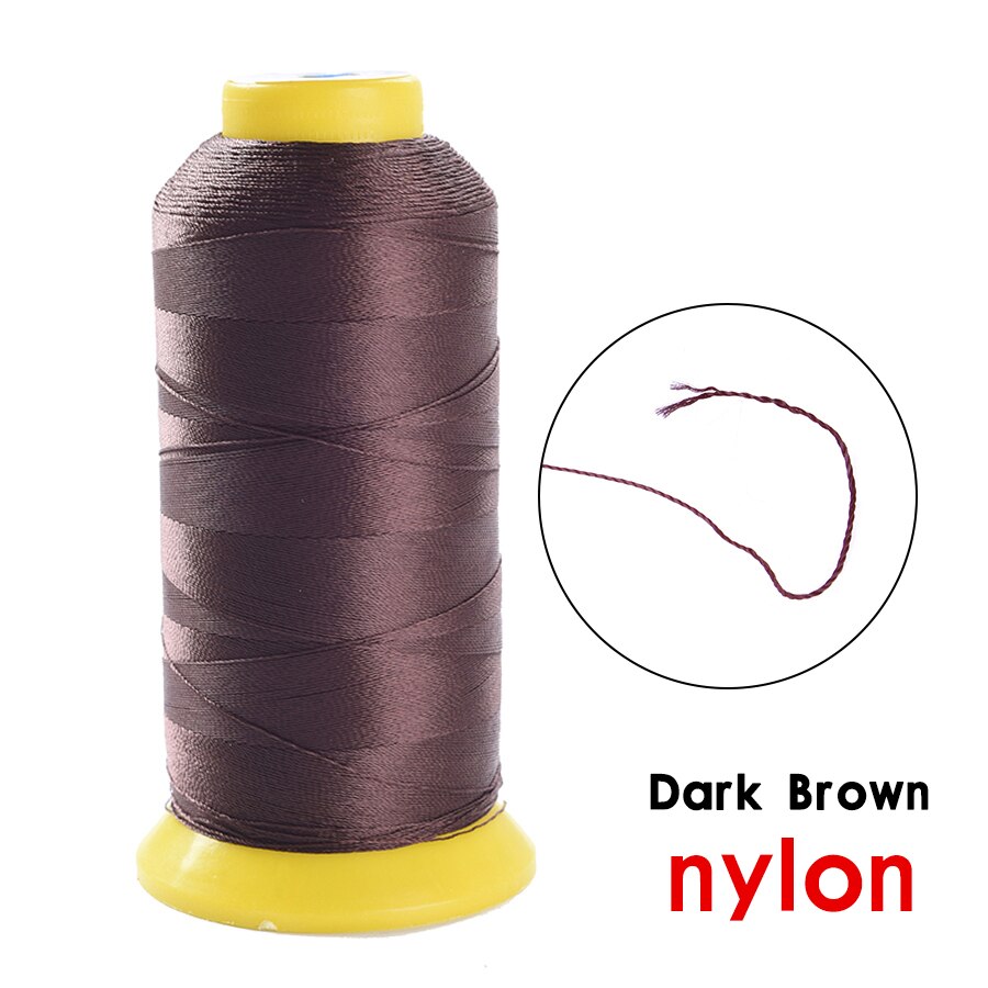 Máquina de coser para cabello, herramientas para pelucas, hilo para tejer de algodón y nailon, accesorios para pelucas, gorras, herramientas de extensión de cabello: dark brown Nylon