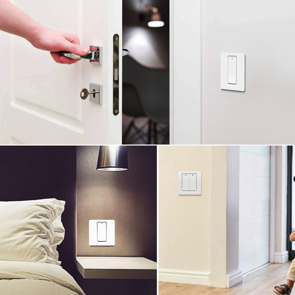 Homekit wifi knap switch smart siri stemmestyring 1-3/ gang trådløs knap skifter korridor værelse hjem vægpanel switch