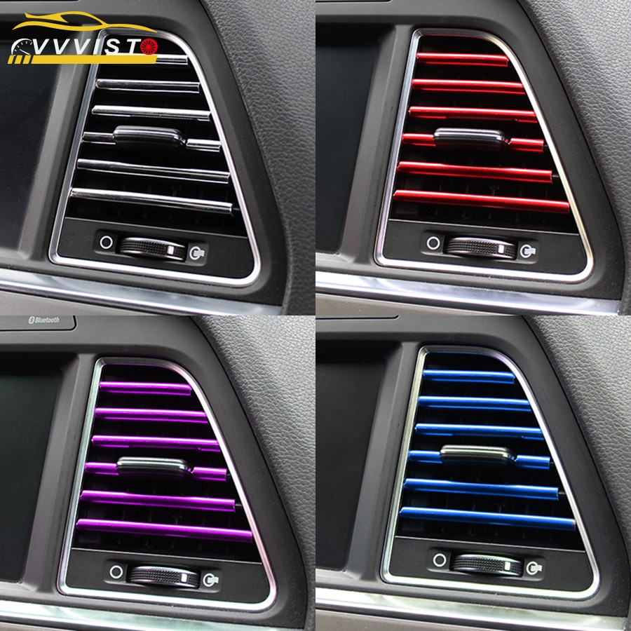 VVVIST voiture style moulures 20 cm intérieur ventilation Grille interrupteur jante garniture sortie Scratch garde protecteur voiture style bande