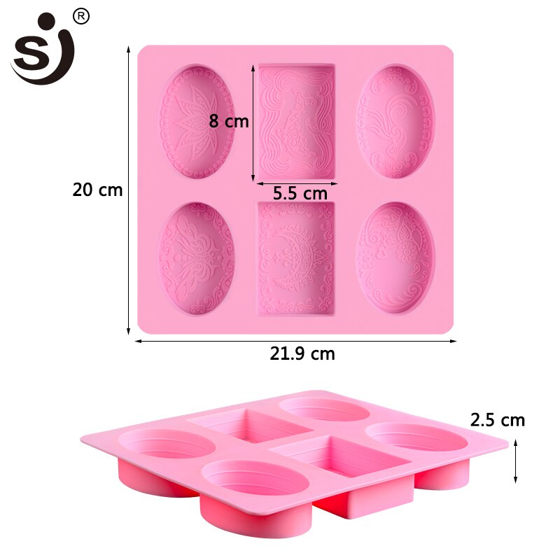 SJ-moule à savon en Silicone 3d en forme de fleur