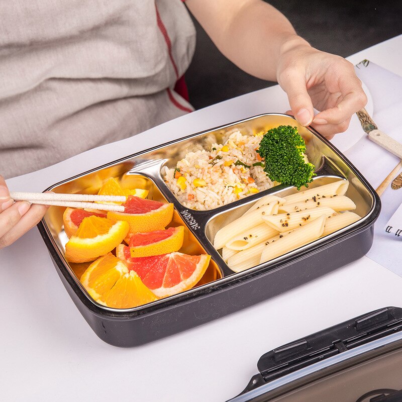 Stainless Steel Thermal Lunch Box Containers with Compartments Leakproof Bento Box Food Container Picnic Office School Lunchbox