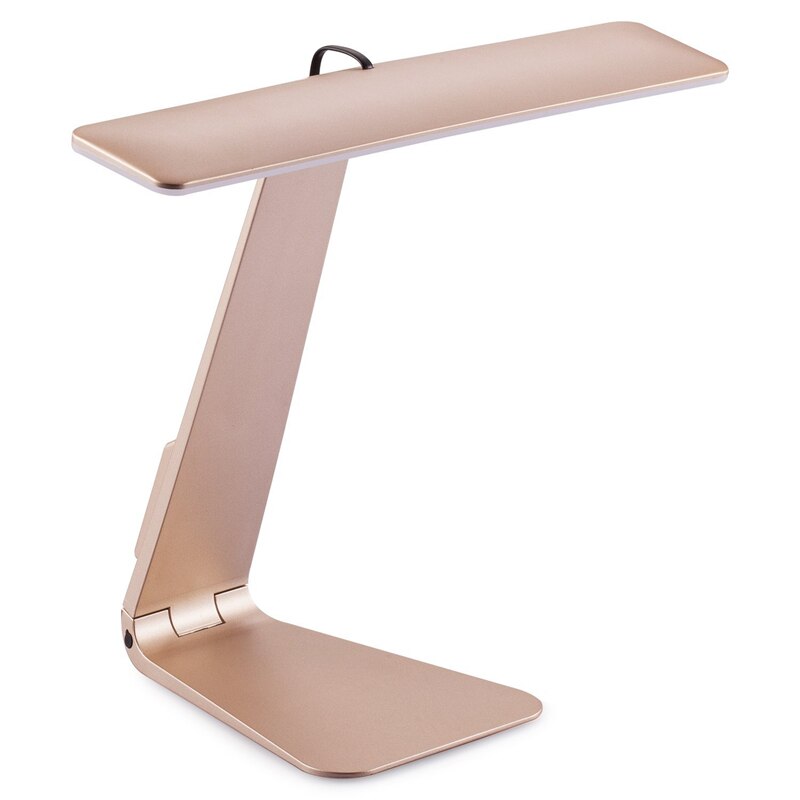 Ultrathin Mac Style 3 Mode Dimming LED Reading Study Desk Lamp Soft Eye-Protection Night Light Folding Rechargeable Table Lamp: Gold