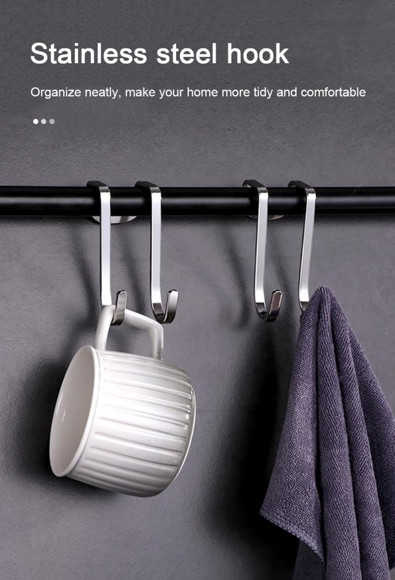 Rvs Dubbele S Haak Sluiting Vorm Opslag Haak Voor Badkamer Keuken Muur En Deur Organizer Accessoires Purse Hook