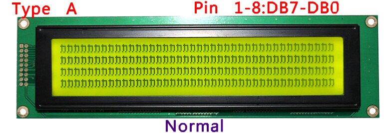 5v 40 x 4 4004 40*4 404 tegn lcd-modul gul grøn / blå led-baggrundsbelysning parallelport 18 ben  ks0066 splc 780: Skriv en normal gul