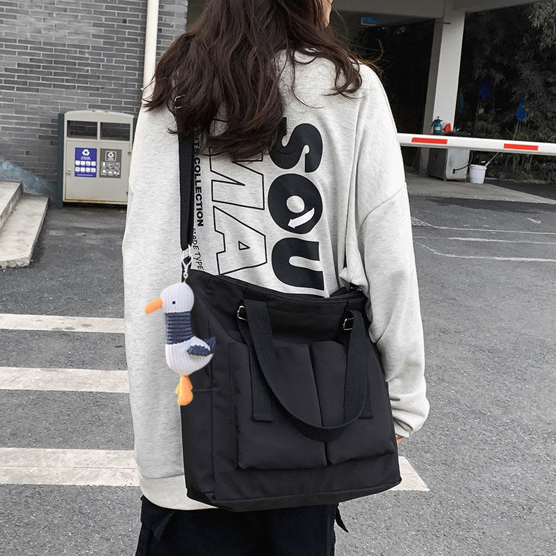 Wasserdichte Einkaufstasche Große Kapazität Leinwand Tasche Weibliche Umhängetaschen Japanische Schulter Tasche Taschen Schüler Schule Taschen Frauen Handtaschen