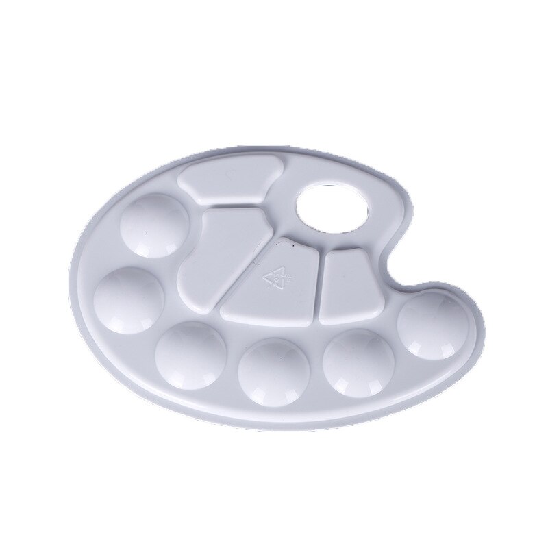 Paleta de pintura aguada Ovalada para niños, paleta de plástico para pintar a mano, paleta de pie, suministros de arte para Grafiti de manualidades, 1 ud.