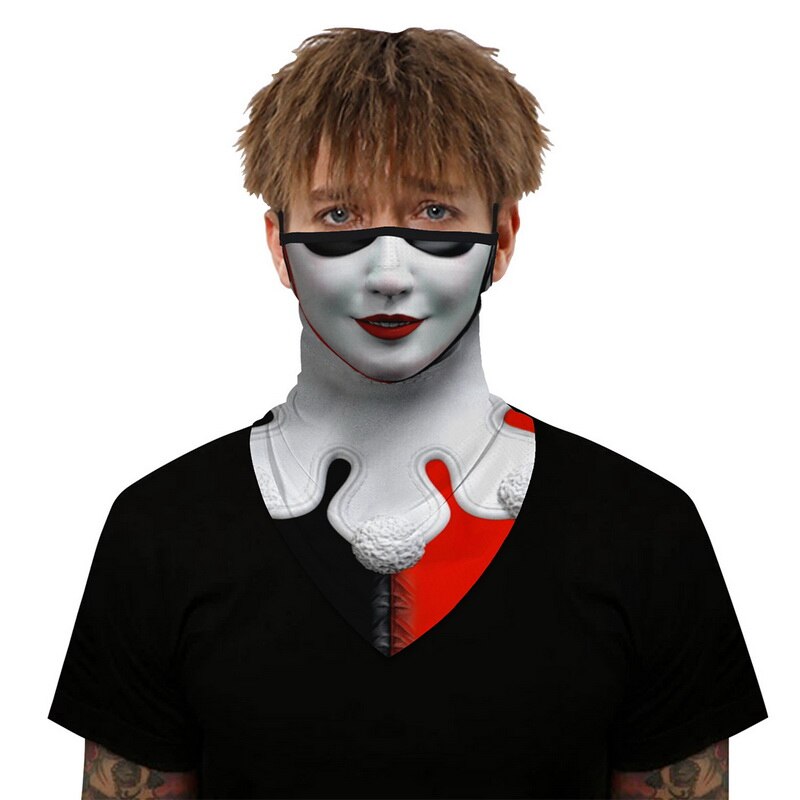 Halloween Clown Print 3D Balaclava Magic Scarf Outdoor Sports Bandanas Ski Fishing Cycling Hiking Mask Neck Scarf: 6