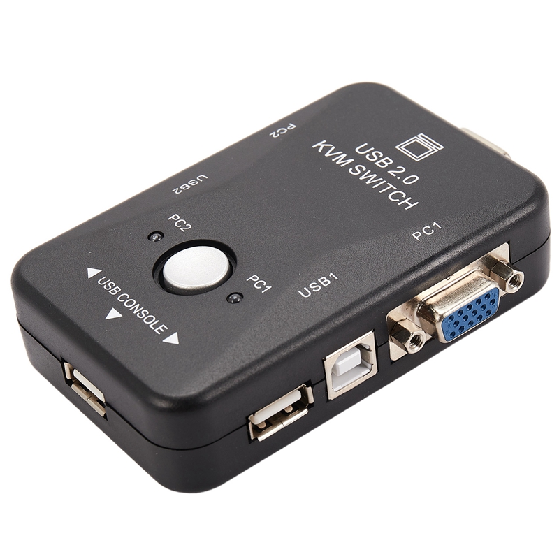 Usb Kvm Switch Switcher 2 Port Vga Svga Switch Box Usb 2.0 Mouse Keyboard 1920X1440 Switch Box