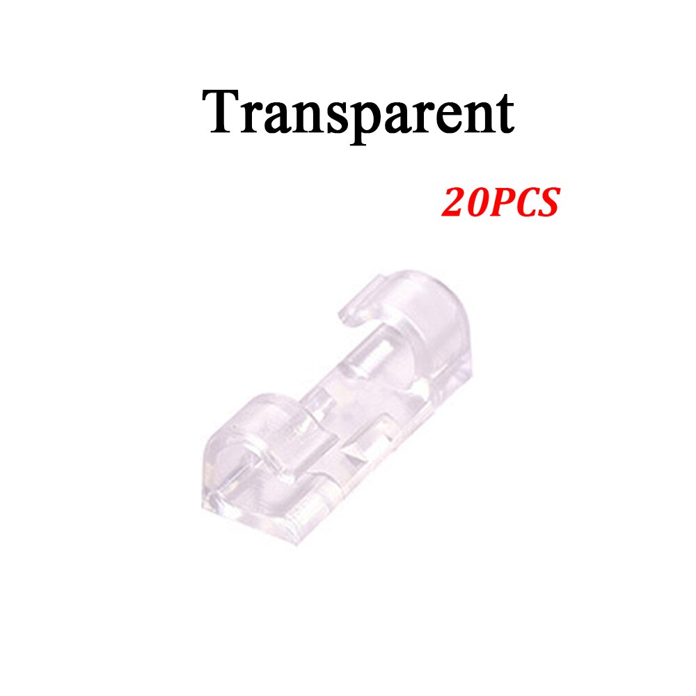 18/20pcs Cable Clips Desktop Organizer Self-Adhesive Cord Management Wire Holder Data Telephone Line Winder Fastener Clamp: green