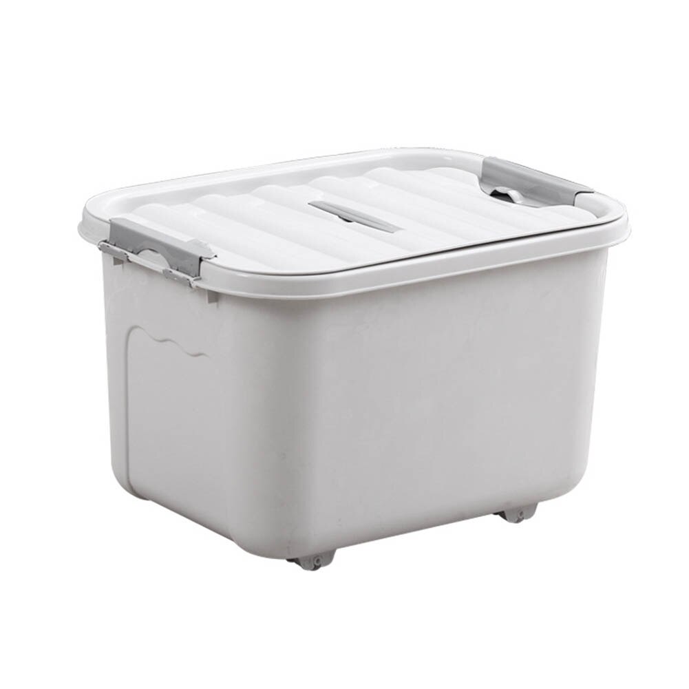 Boîte de Rangement en plastique | Grande boîte de Rangement en plastique, lit de couleur unie, sous le placard, boîte de Rangement des vêtements édredons, conteneur de Rangement pour articles divers: Grey