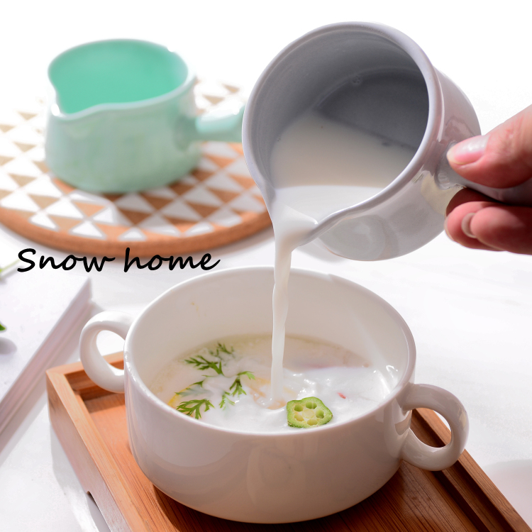 Mini Pot Keramische Melkkan Met Handvat Kleine Melk Cup Soepkom Bakken Kom Voedsel Sap Emmer