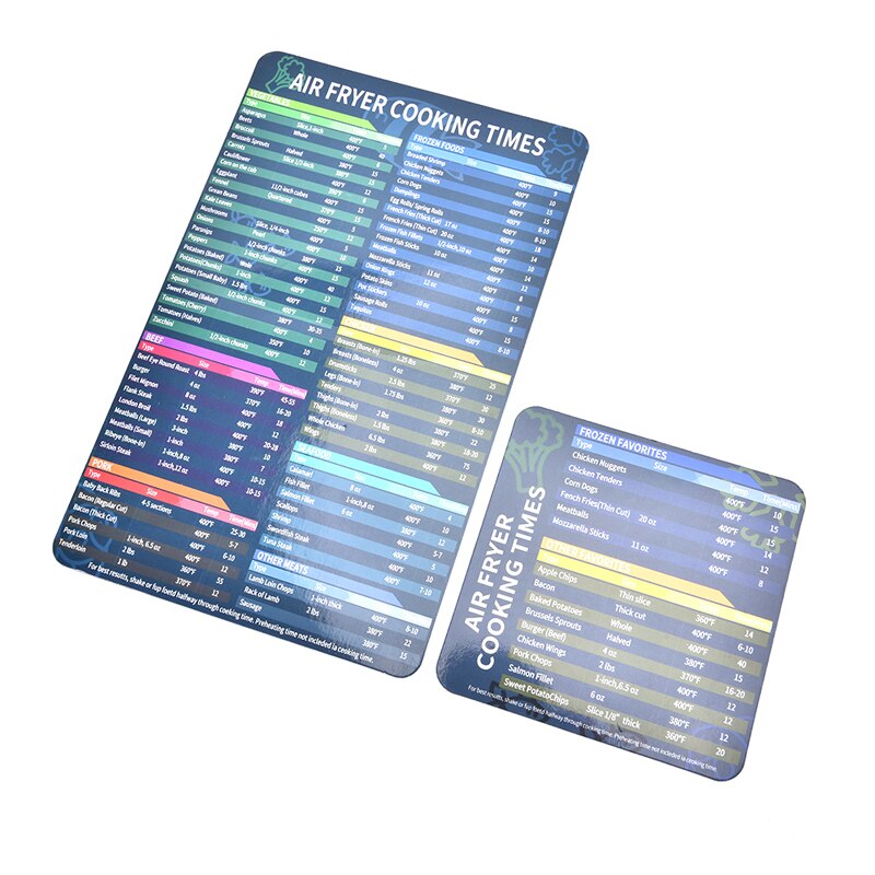 Air Fryer Cooking Time Chart Magnetic Cheat Sheet Set Magnetic Cooker Stickers: A