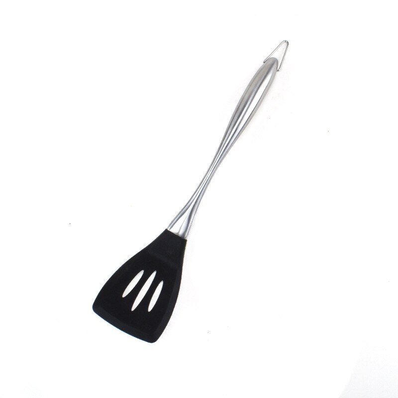 kitchen accessories Stainless Steel Silicone Spatula Non-Stick Pan Hollow Handle Soup Spoon Spatula Kitchenware Set kitchen set: C