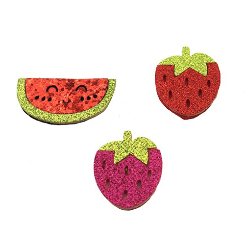 Glitter Watermelon Felt Applique for DIY,strawberry cherryFlat Back Felt Appliques Fruit baby accessories: mix W and S