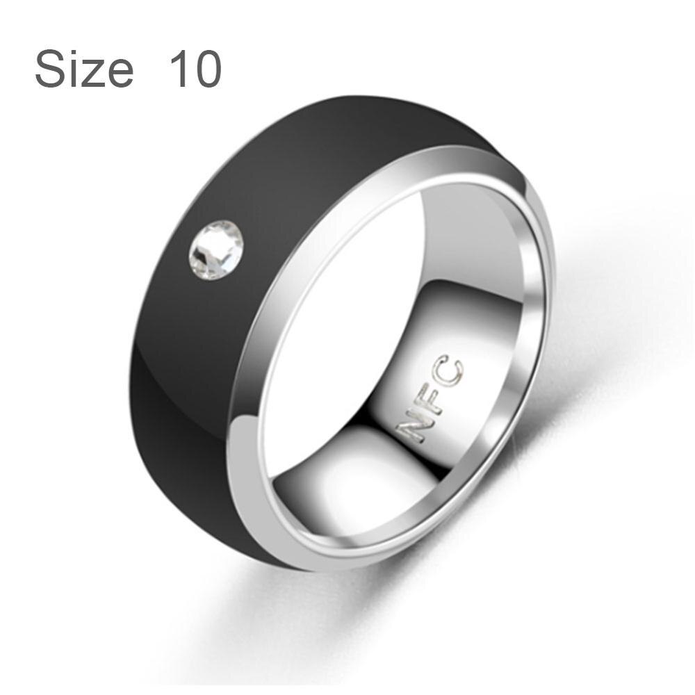 NFC Multifunktionale Intelligente Ring Für Alle Android Technologie Finger Smart Verschleiß Finger Digitalen Ring: Black Size 10