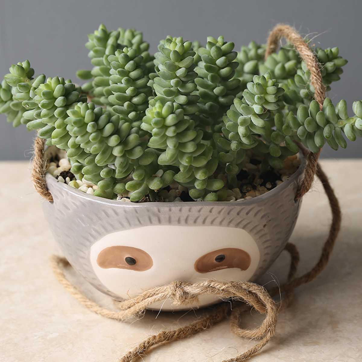 Luiaard bloempot dieren plantenpot hangende plantenbak keramische potten voor planten huis tuin hangplant scindapsus chlorophytum pot