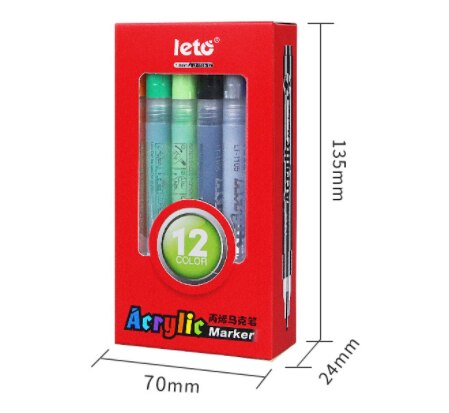 Acrylic Paint Marker Pen Art Painting Greeting Card Ceramic Tire Touch-up Paint Plastic Plaster Concrete Marker Pen Dedicated: 12 colors
