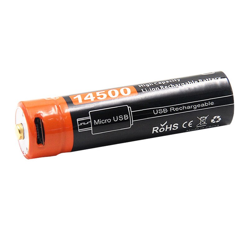 ICR14500-pilas de iones de litio recargables, linterna led, batería superior plana, 14500, 750mAh, 3,7 v