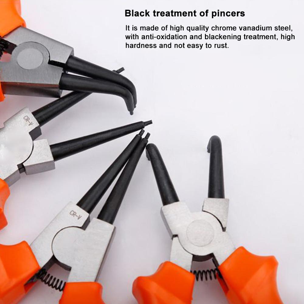 Portable Multifunctional Internal External Retaining Clip Circlip Pliers Crimp Tool Snap Ring Bent Straight Practical Hand Tool