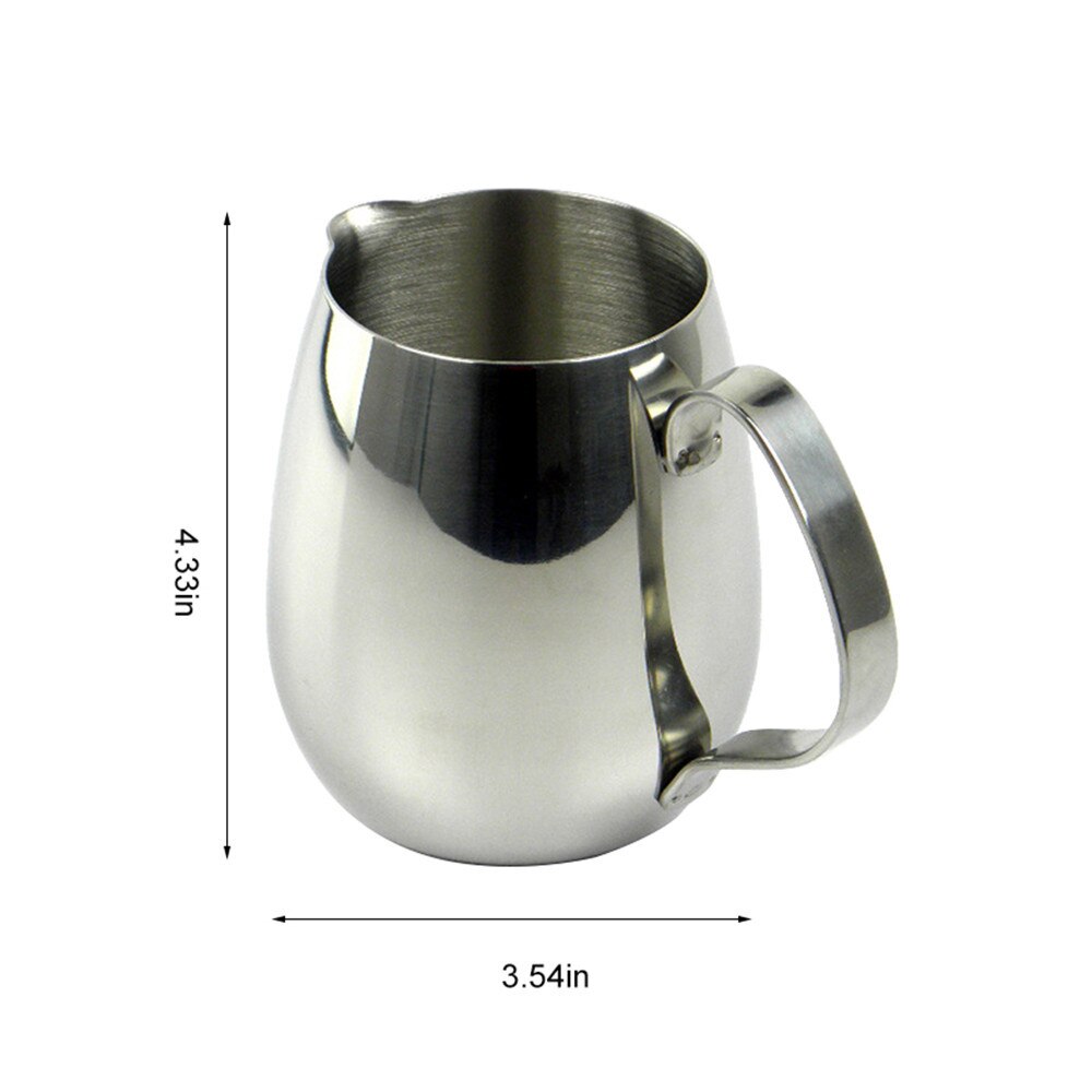 Keuken roestvrijstalen melkopschuimkan espresso koffiekan barista koffie latte melkopschuimkan koffiezetapparaten: 600ml