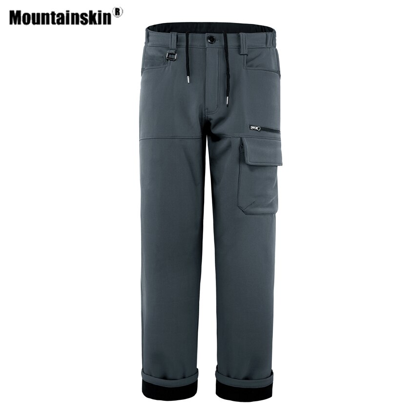 Mountainskin Men Winter Hiking Fleece Loose Pants Windproof Outdoor Camping Skiing Trekking Sport Breathable Warm Trousers VA870