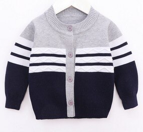 Baby efterår vinter sweater tøj 0-2y baby piger varme trøjer frakker langærmet enkelt breasted v-hals afslappet tøj: -en / 24m