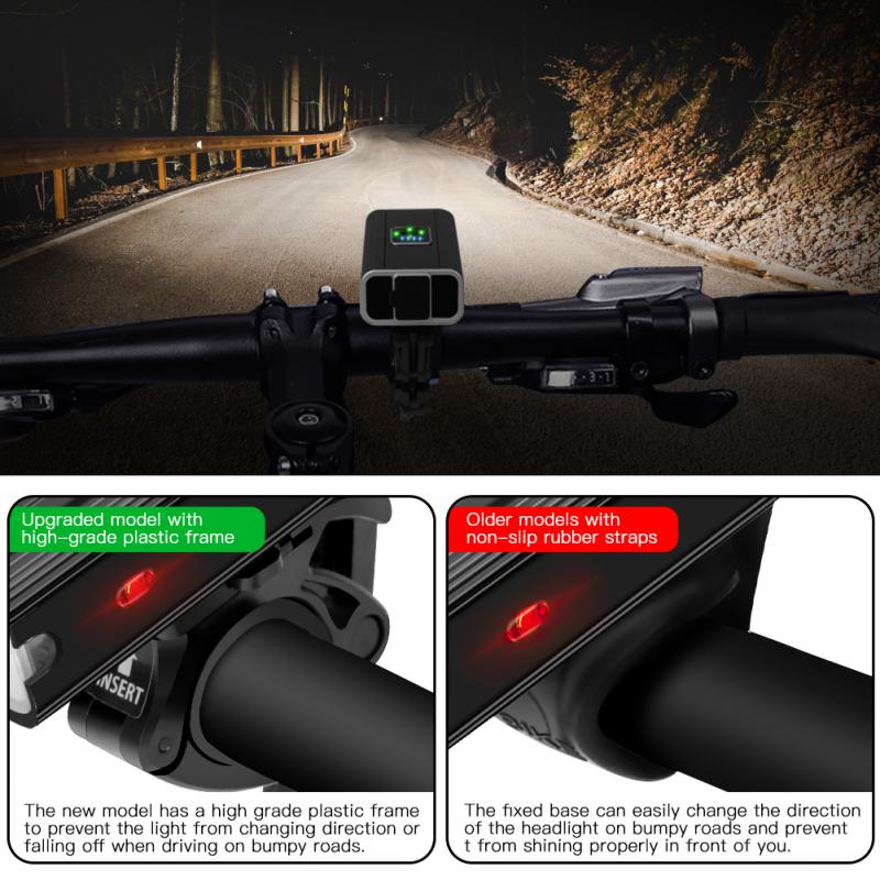 Linterna de ciclismo para bicicleta, luces para bicicleta, luz LED frontal y trasera recargable, iluminación para bicicleta de montaña