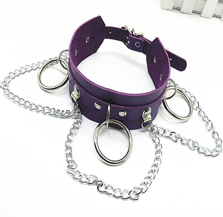 WKOUD EAM Neue Punk Joker Hip-hop Halskette Halsband Schmuck Halskette Dame Flut PF328: purple