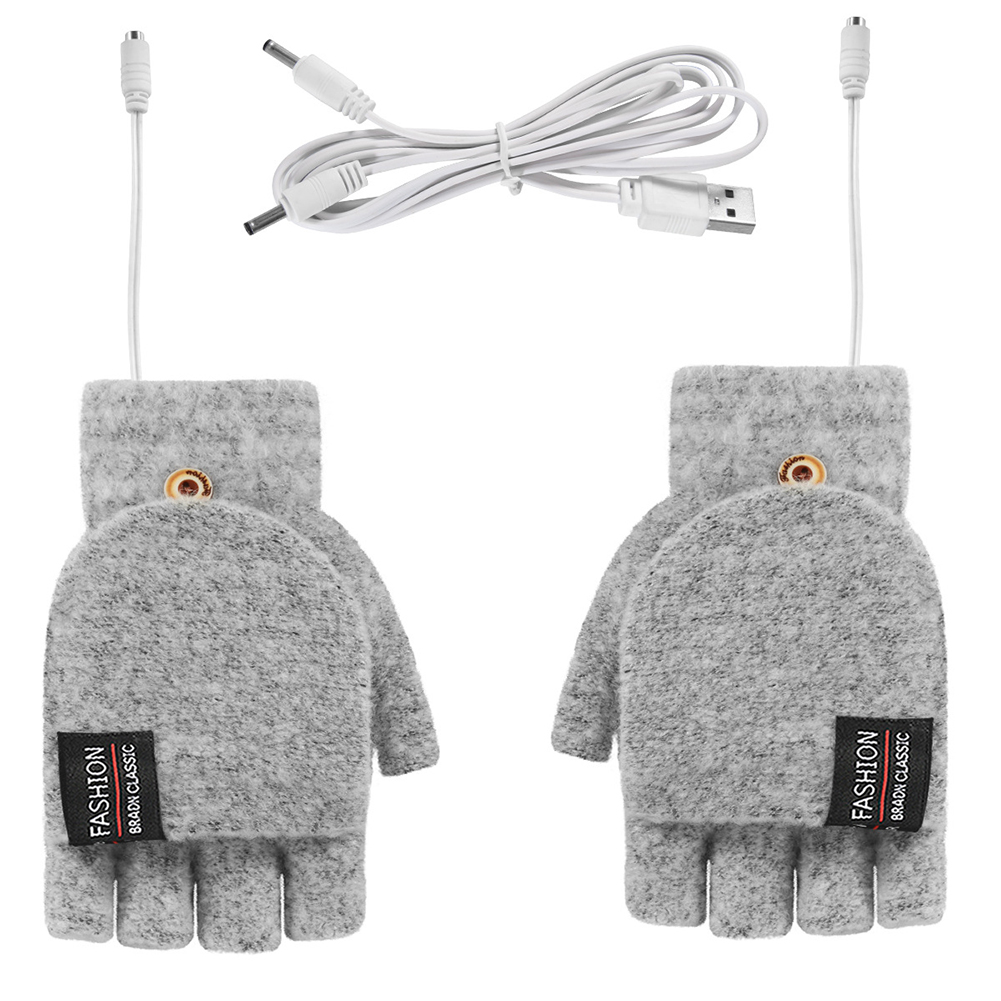 Elektriska Värmehanskar USB Uppladdningsbara - Återanvändbar Handvärmare för Vintern - Unisex: Brun