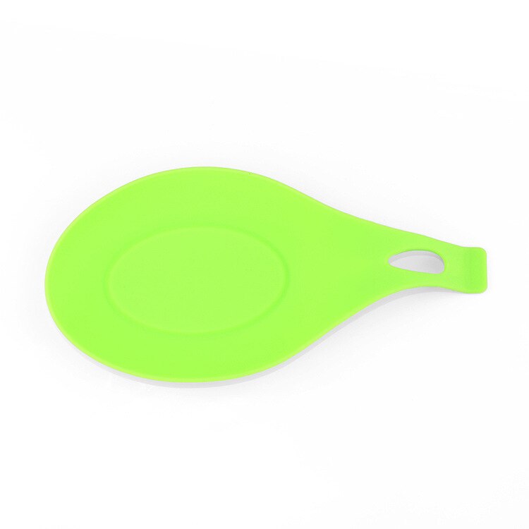 Silikone ske isoleringsmåtte silikone varmebestandig dækkeserviet bakke ske pad drikke glas coaster køkken gadgets værktøj: Grøn