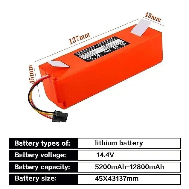 14.4V 5200-12800mAh 100% oryginalna wymiana akumulator do robota sprzątającego Xiaomi S50 S51 S55 T60