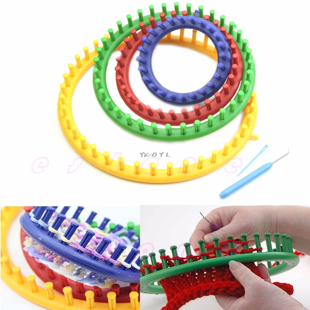Rund cirkel hat klassisk strikker strik strikning strik vævssæt 14cm 19cm 24cm