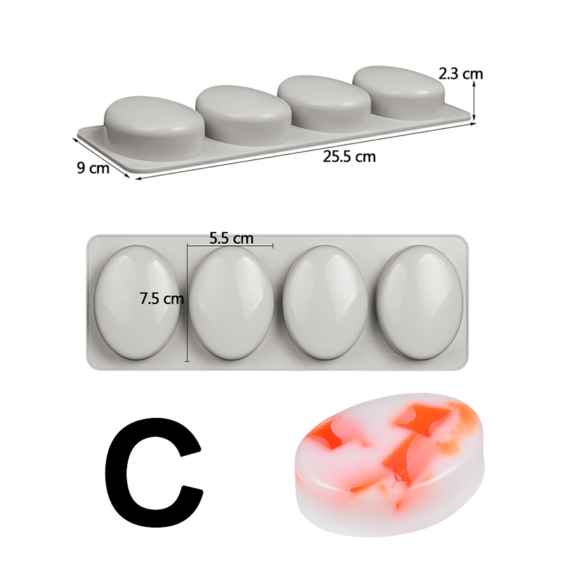 Silikolove Diy Siliconen Zeep Mal Voor Handgemaakte Zeep Maken Vormen 3D Mal Ovale Ronde Vierkante Zeep Mallen Fun: Oval