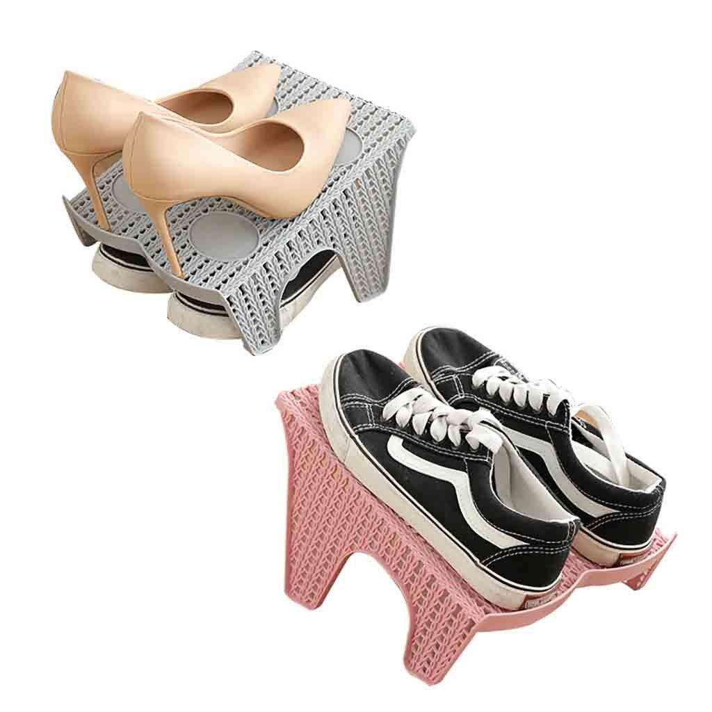 Shoe Slots Double Layer Plastic Space Saver Holder Shoes Box Organizer Storage Shoes Rack Living Room Shoes Stand Shelf