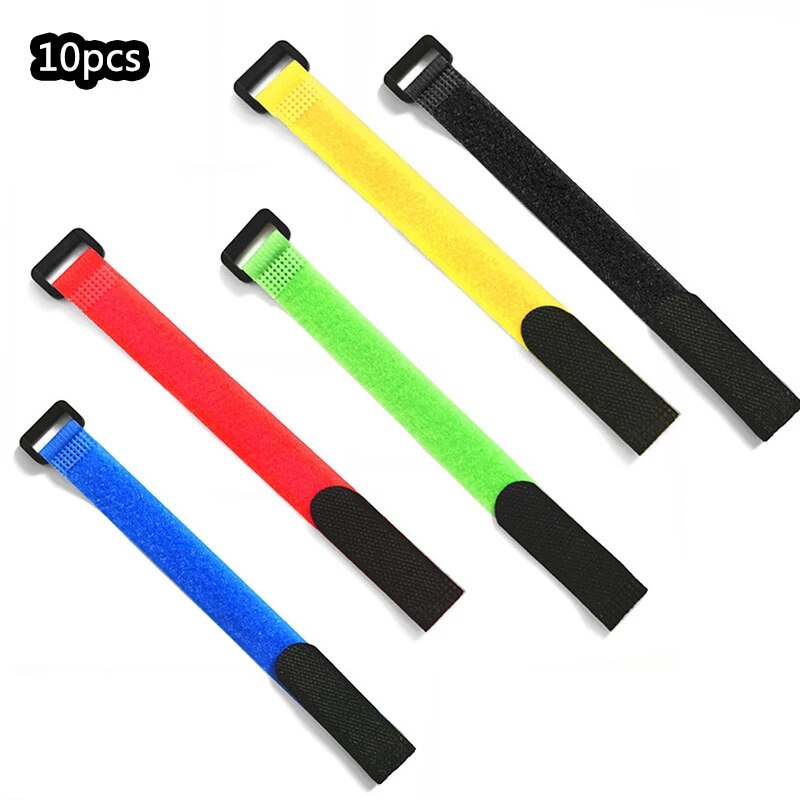 10PCS 20mm Reusable Nylon Reverse Buckle Hook Loop Magic Hook and Loop Fastener Cable Ties Sticky Thread Finishing Strapping