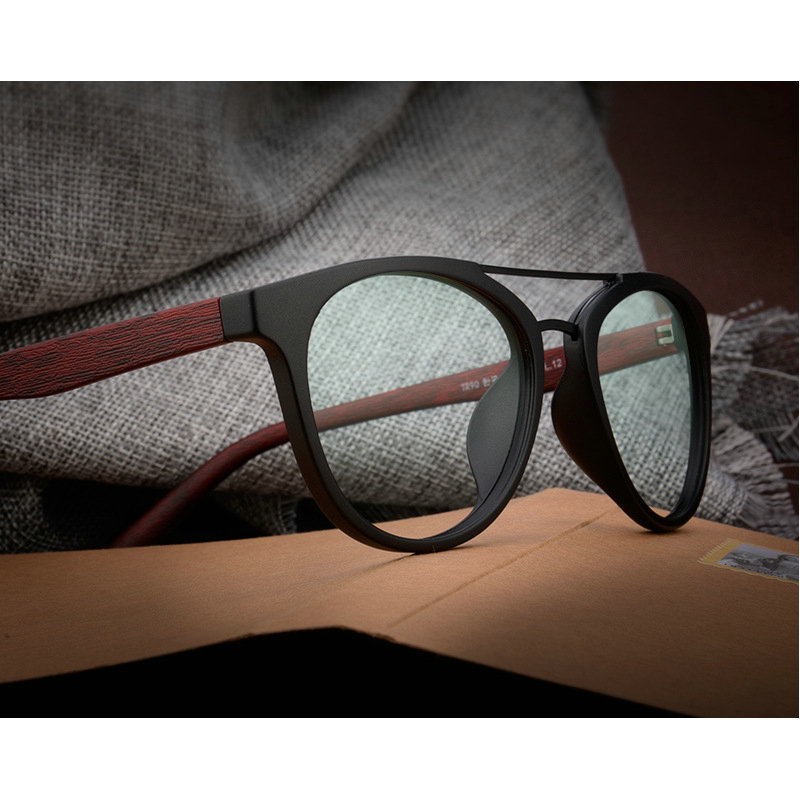 MINCL Acetate Wood Optical Glasses Frame Print Eyeglasses Frame Men Women Brand Designers Clear Lens Sunglasses lxl