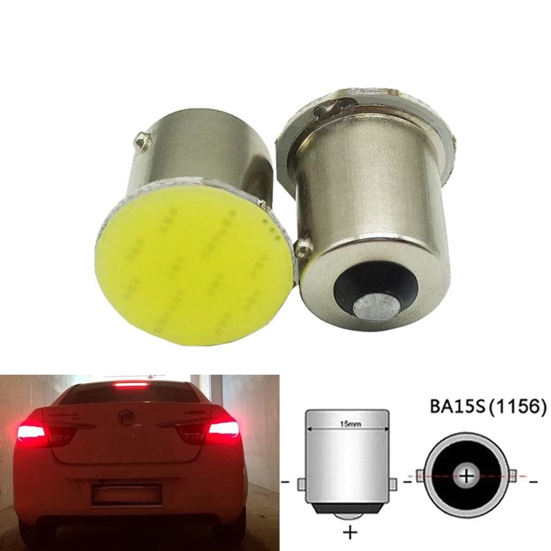10 PCS Samochodowa żarówka LED P21W 1156 Ba15s 1157 Bay15d Światło kierunkowskazu COB 12V 7000K Białe automatyczne światła cofania i hamowania postojowego