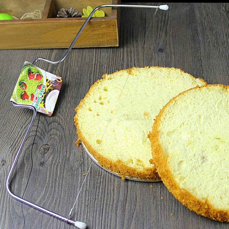 Justerbar tårtskärare i rostfritt stål tårtlager skärverktyg tjocklek 2- tråd dubbla lager tårtskärare köksbaktillbehör