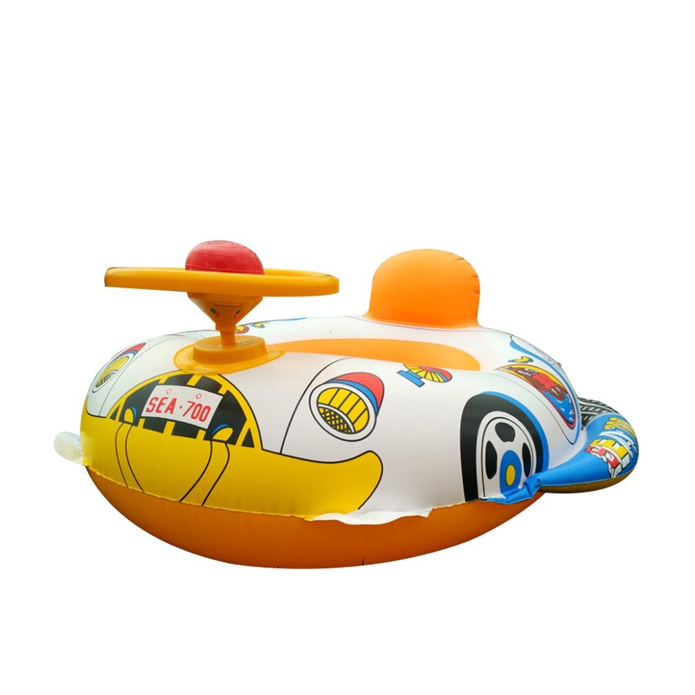 Draagbare Opblaasbare Baby Zwemmen Ring Zonnescherm Baby Float Boot Seat Peuter Vlot Met Stuurwiel En Piep De Hoorn