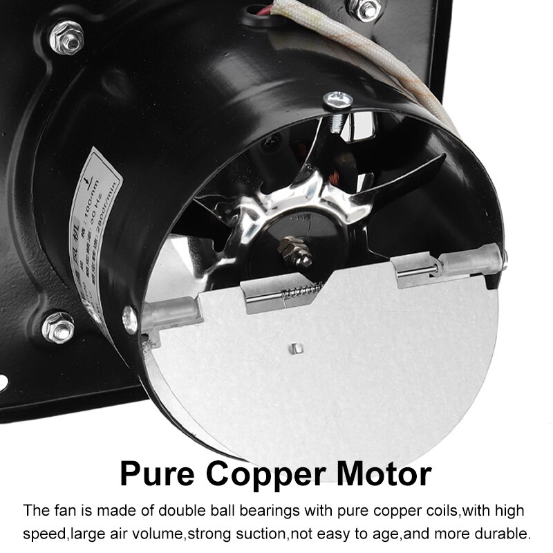 8Inch Extractor Ventilation Fan Exhaust Fan Air Blower High Speed Bathroom Kitchen Toilet Air Vent Window Wall Fan
