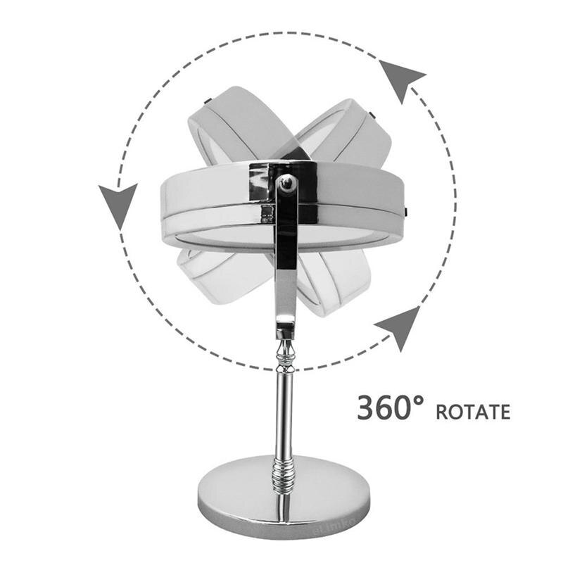 7 Inch Swivel Vanity Mirror Double Sided Makeup Mirror Metal LED 10X Magnification Mirror without Battery (Silver)