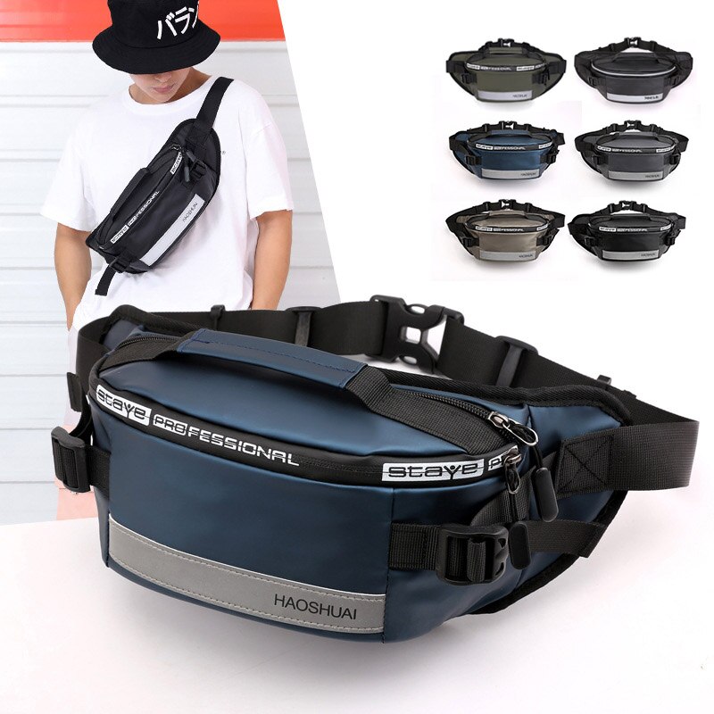 Man Waterproof Waist Bag Chest Pack Outdoor Sports Crossbody Bag Hip Bag Casual Travel Male Bum Belt Bag
